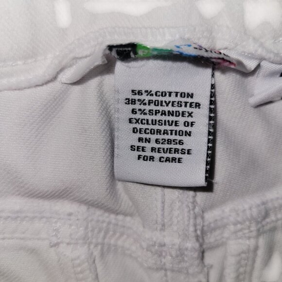 White Skinny Pants With Floral Embroidery Utopia M Cotton/Polyester/Spandex Blen - Picture 4 of 6